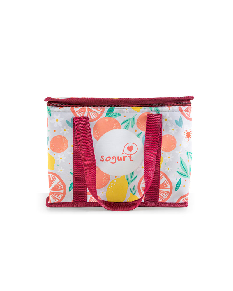 Sogurt 'Poppy' Cooler Bag that can hold 6 Ice Cream Pints - Perfect Cooler Bag For Picnic