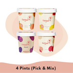 4 Sogurt Ice Cream Pints - Peach Mango, Strawberry yuzu, Grape and Lychee