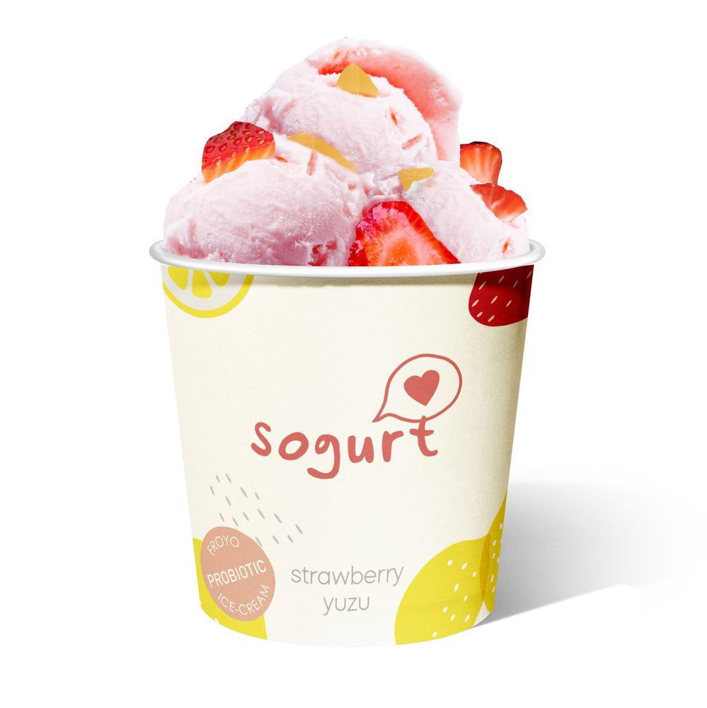 Strawberry Yuzu Frozen Yogurt Ice Cream (Pint)