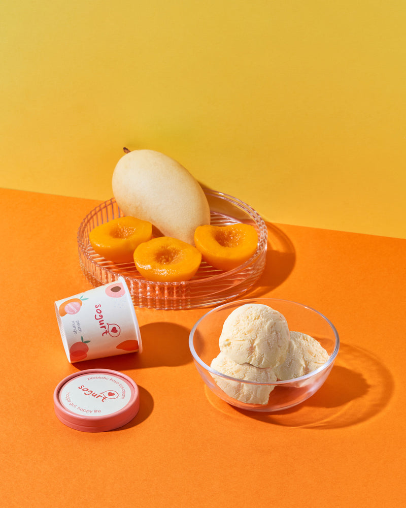 
                  
                    Load image into Gallery viewer, Peach Mango Frozen Yogurt Ice Cream (Pint)
                  
                