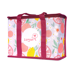 Sogurt 'Poppy' Cooler Bag that can hold 6 Ice Cream Pints - Perfect Cooler Bag For Picnic