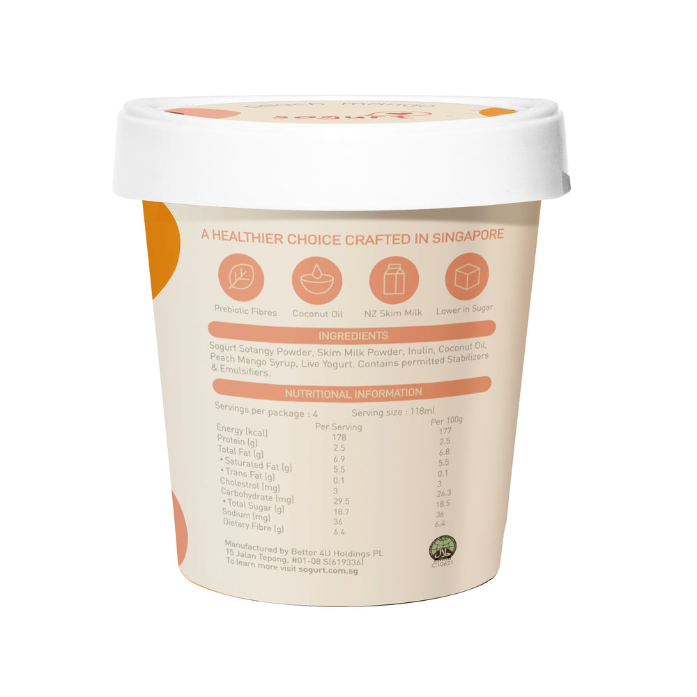 
                  
                    Load image into Gallery viewer, Sogurt Peach Mango Ice Cream Pint 473ml Nutritional Facts
                  
                